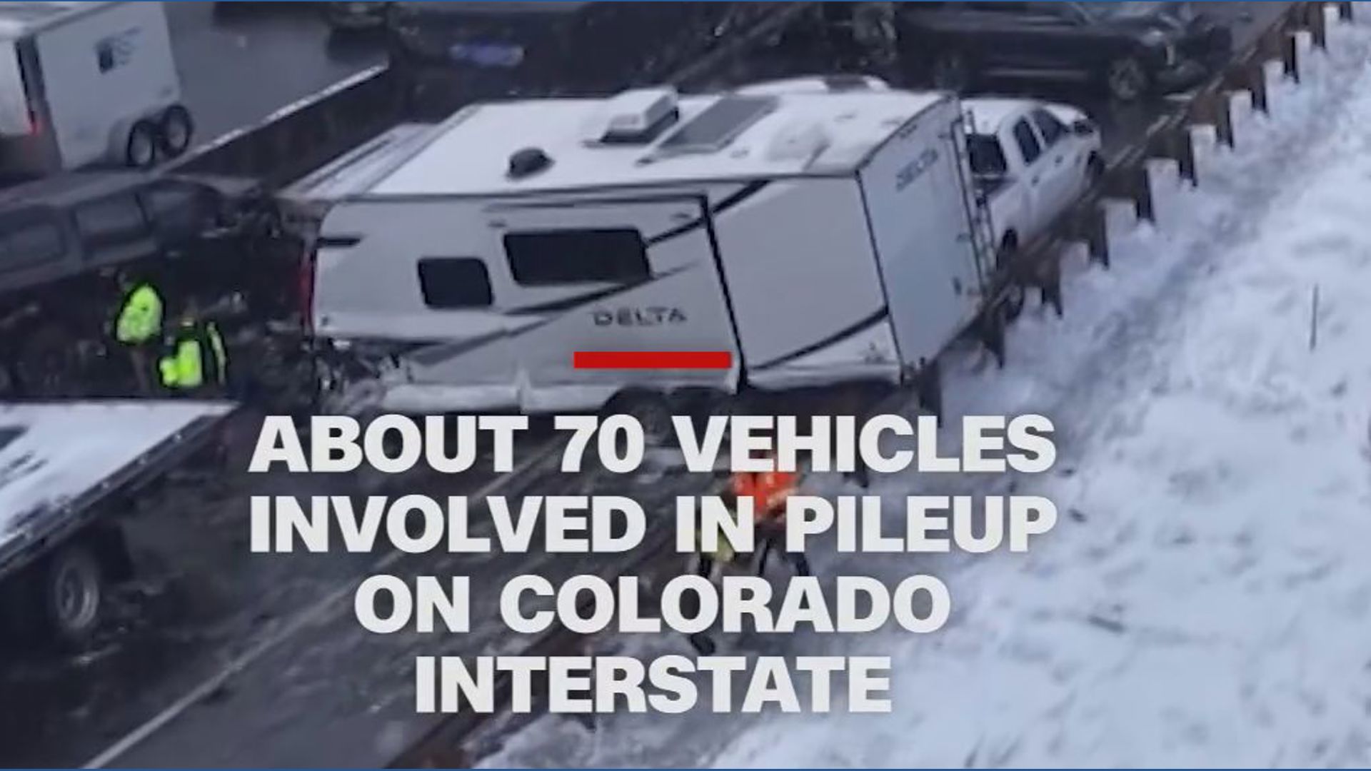 70 vehicles involved in pileup on snowy Colorado interstate