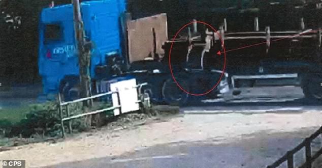 Lorry with unsecured crane caught on CCTV moments before it swung out and killed young mum with pram