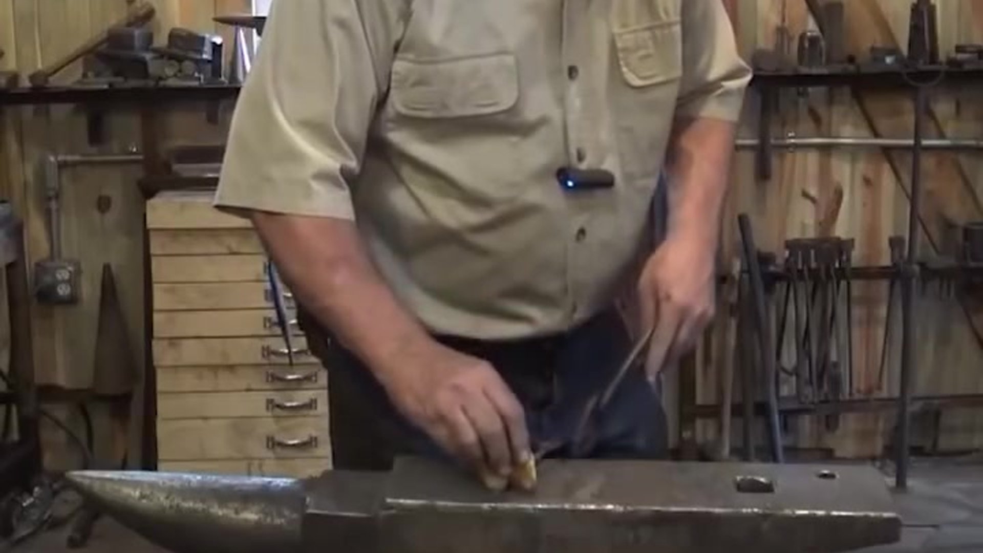 Forging tools from a garage door spring