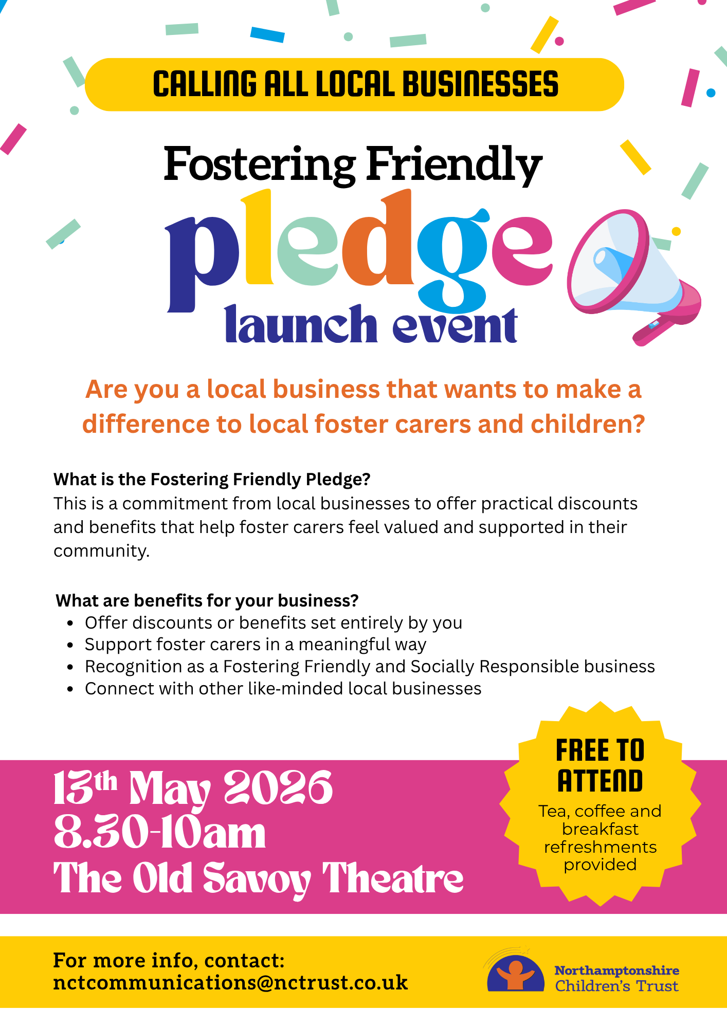 Are you a local business that would like to support local foster families?