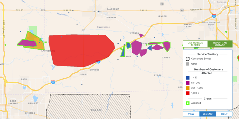 Tens of thousands without power in Michigan after overnight storms