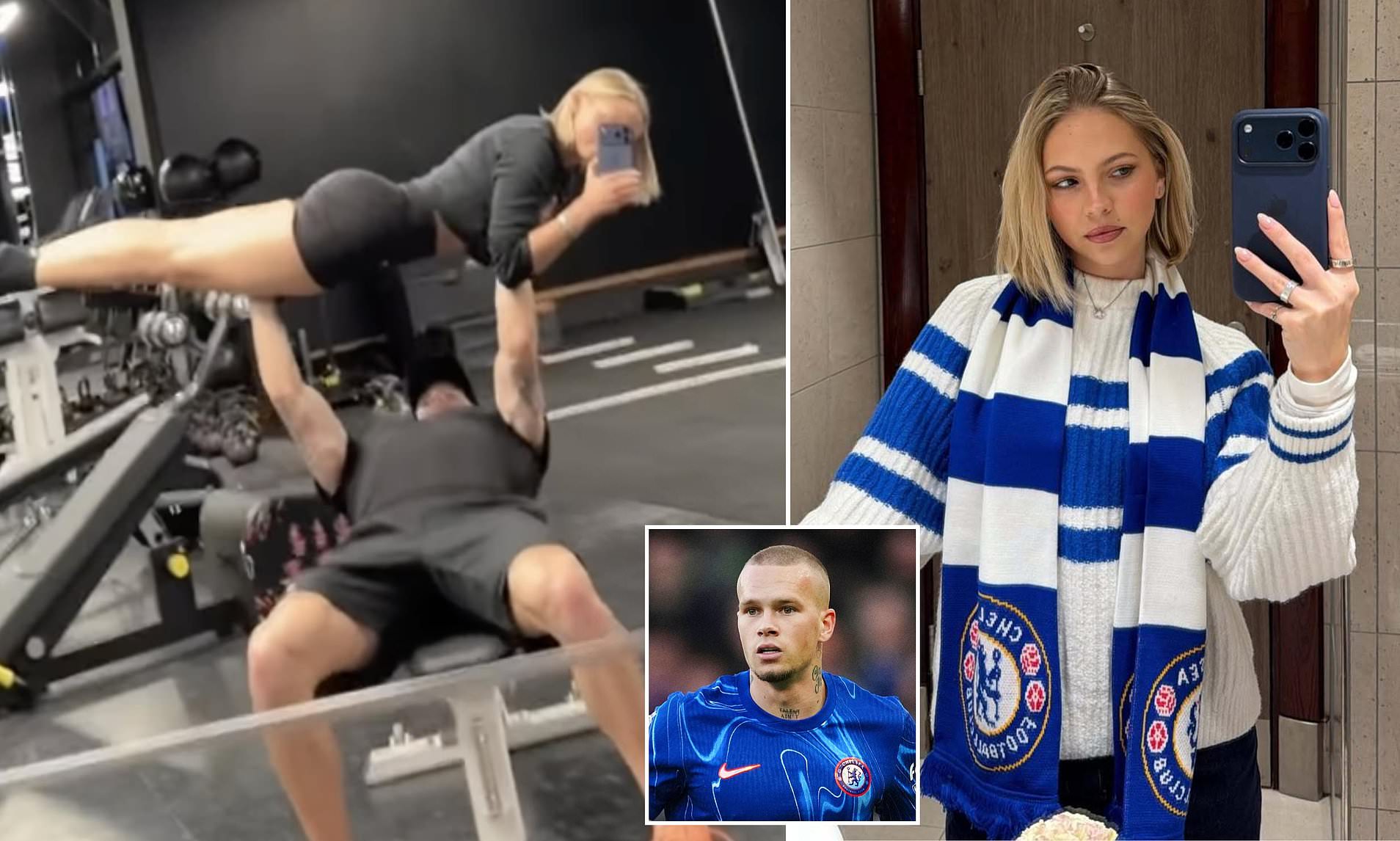 Chelsea drug-test outcast Mykhailo Mudryk bench presses his new girlfriend