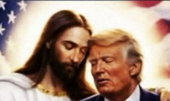 Trump posts bizarre image of him and Jesus embracing as MAGA Christians ...