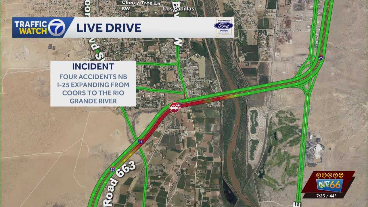 Multiple crashes slow traffic on I-25 south of Albuquerque