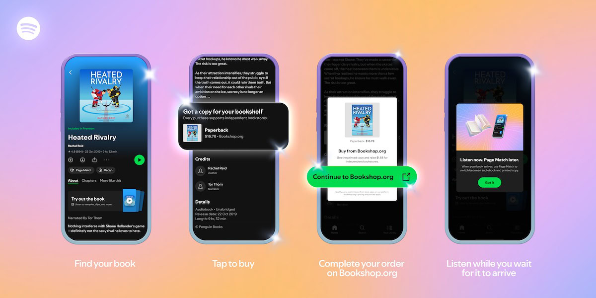 Spotify now lets users purchase physical books via app