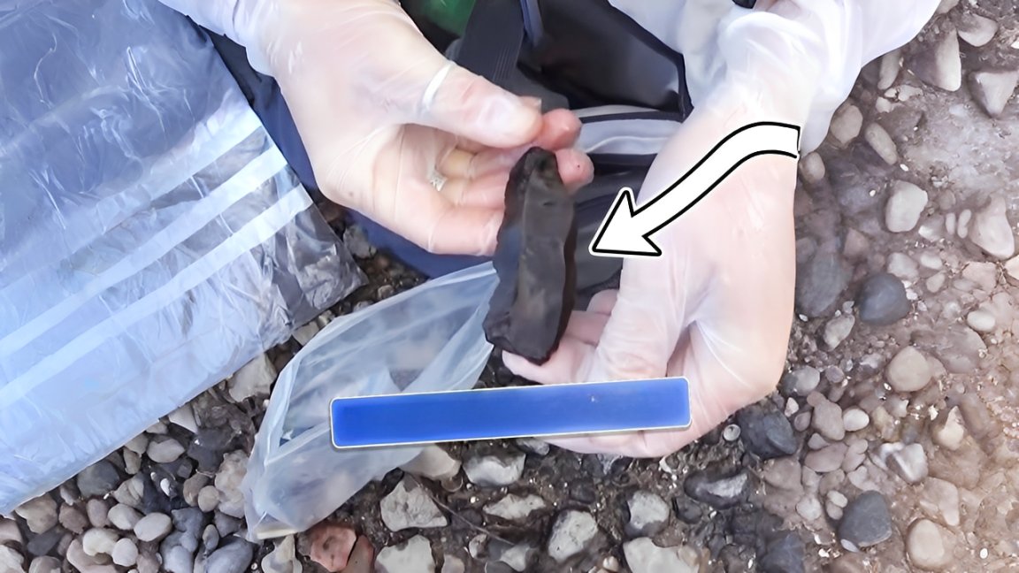 A Roman coin found in the mud