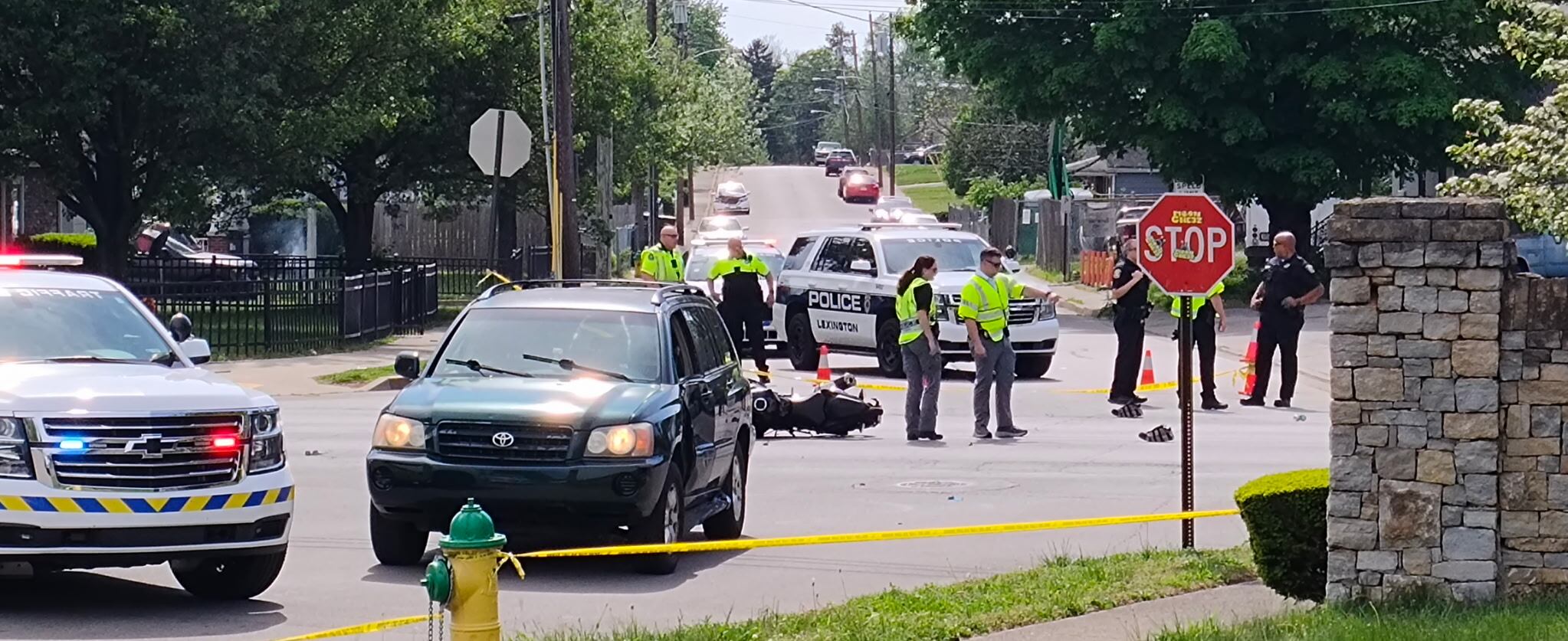 One hospitalized after crash involving motorcycle, Lexington officials say