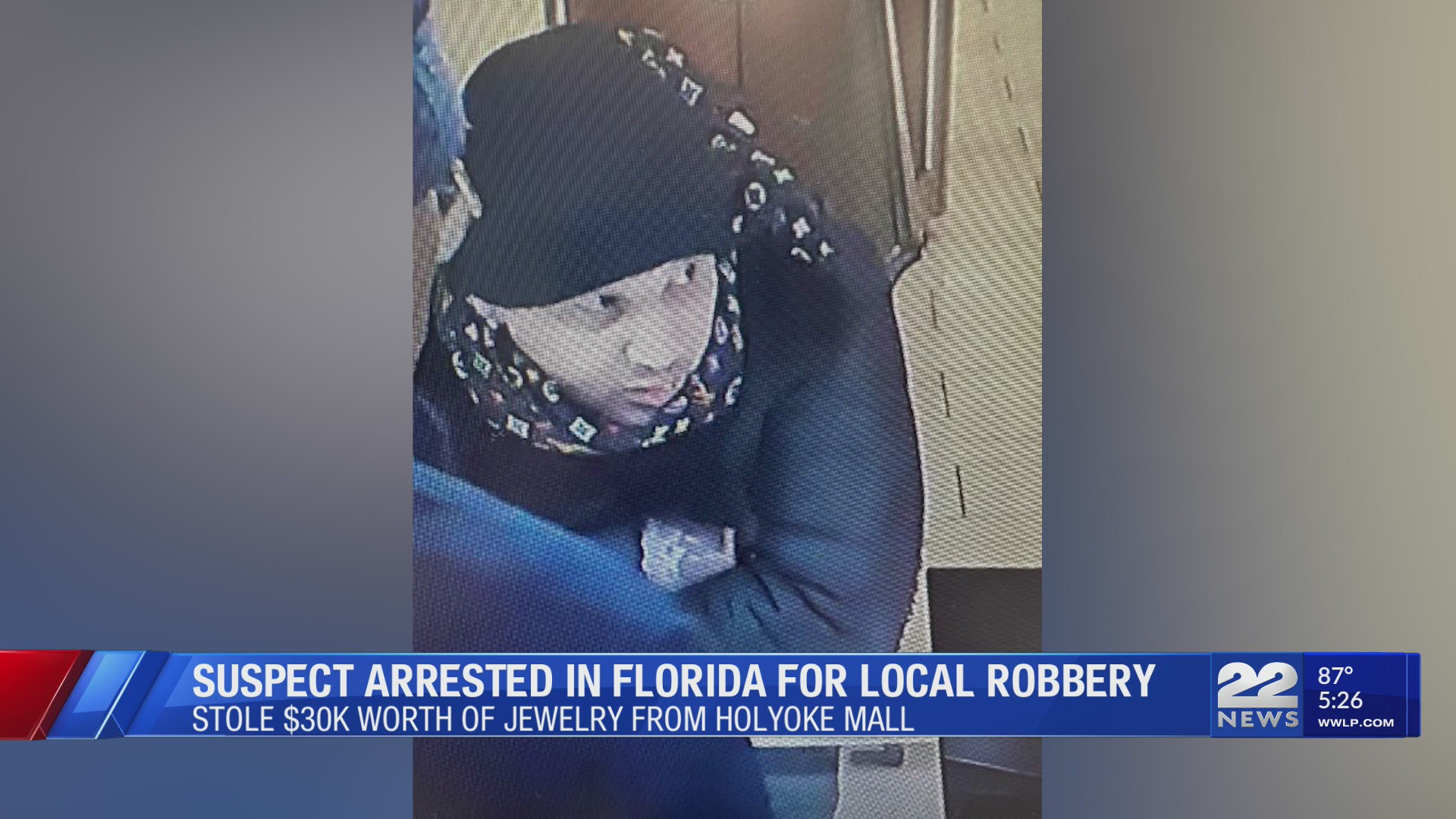 Suspect in $30,000 jewelry theft from Holyoke Mall arrested in Florida