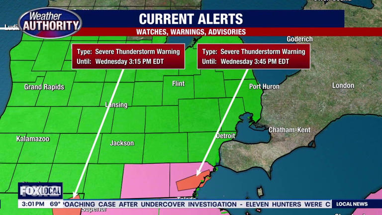Severe storms move back into SE Michigan
