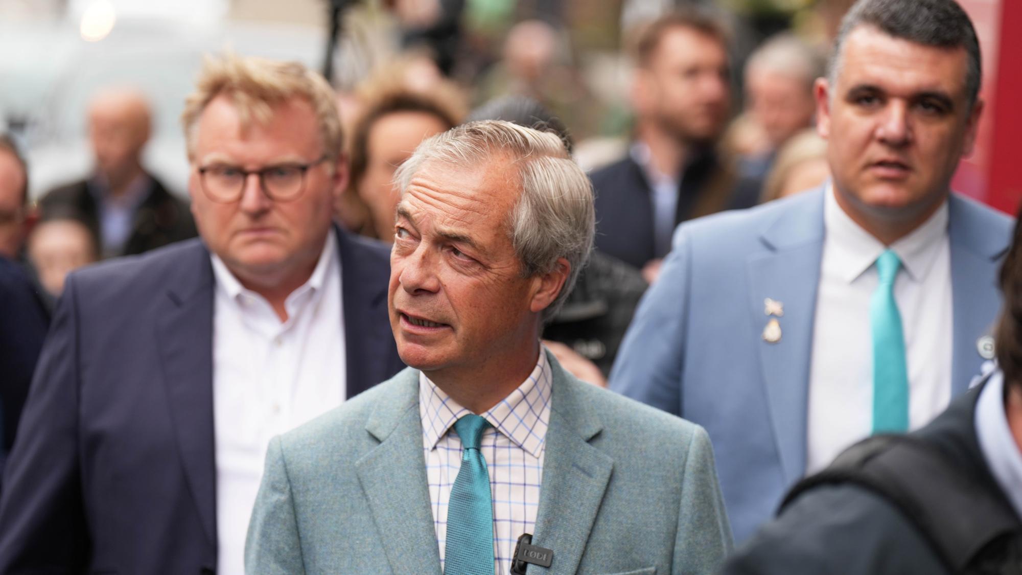 Reform UK leader Nigel Farage visits Crowborough