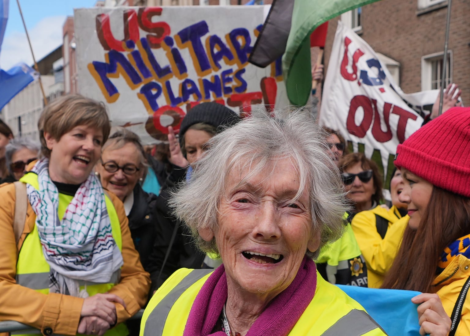 91-year-old woman walks 220km to protest over US military at Irish airport