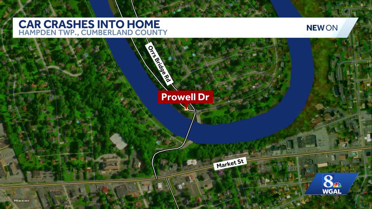 Vehicle overturns and crashes into Cumberland County home