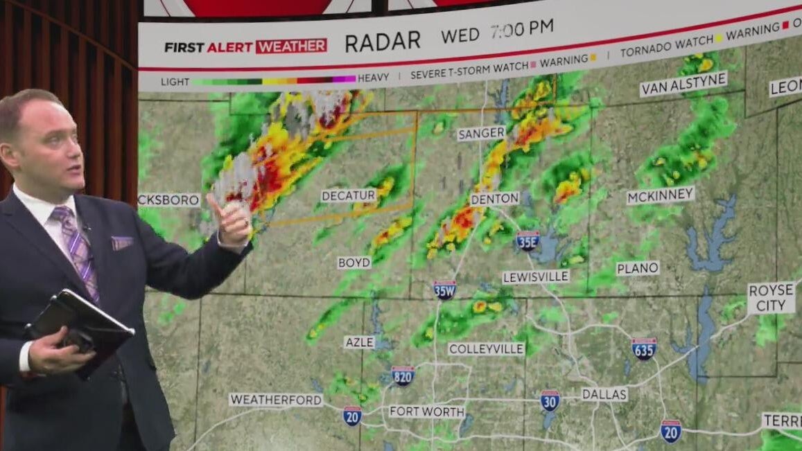 Severe storms tracking north of DFW; hail and heavy rain continue ...