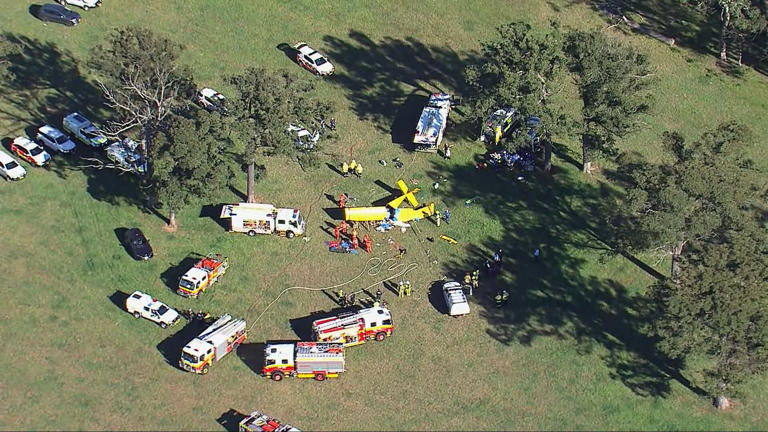 Pilot fighting for life after light plane crashes into paddock