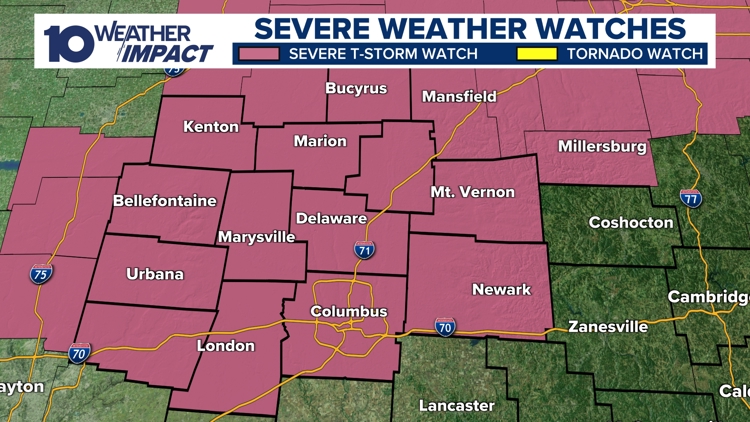 Severe thunderstorm watch issued for potential strong to severe storms ...