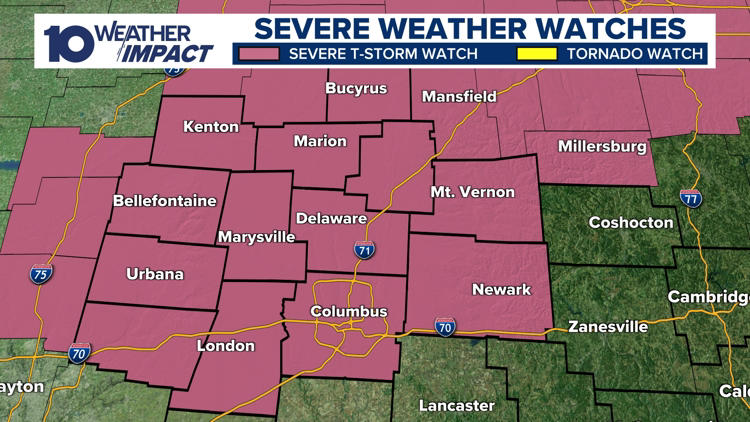 Severe thunderstorm watch issued for potential strong to severe storms ...