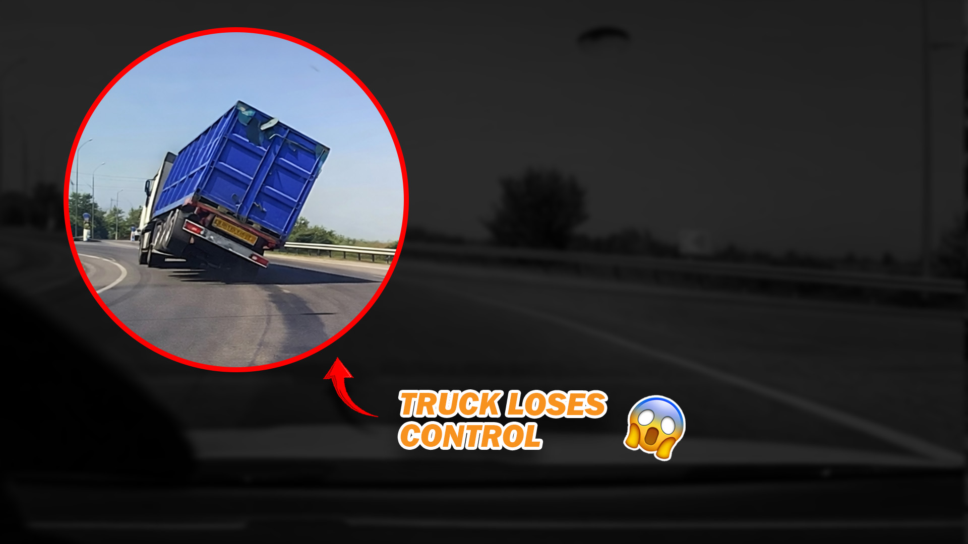 Out of control truck flips over, caught on camera