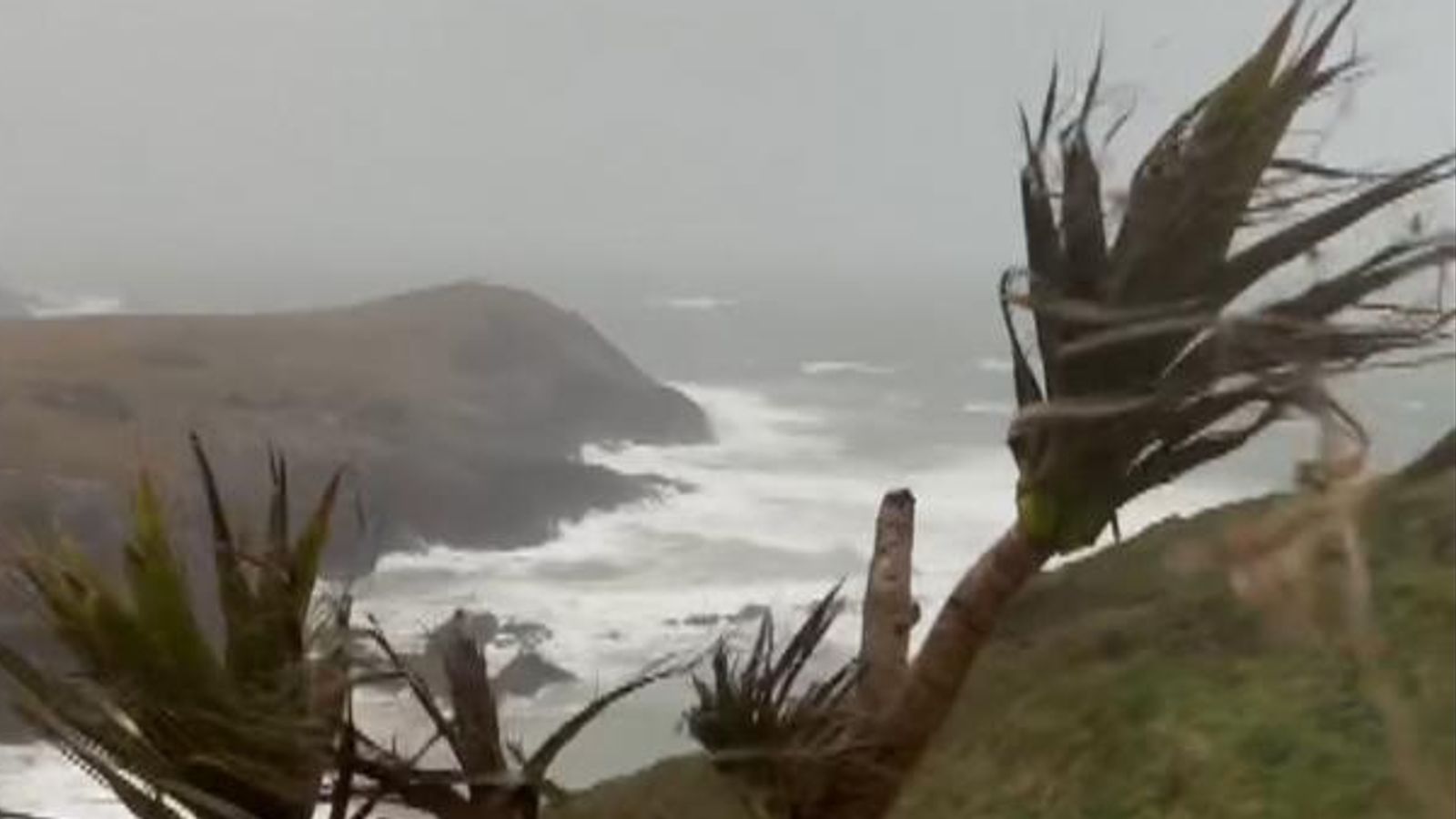 Battered coasts, wobbly planes and closed roads as Storm Dave sweeps ...