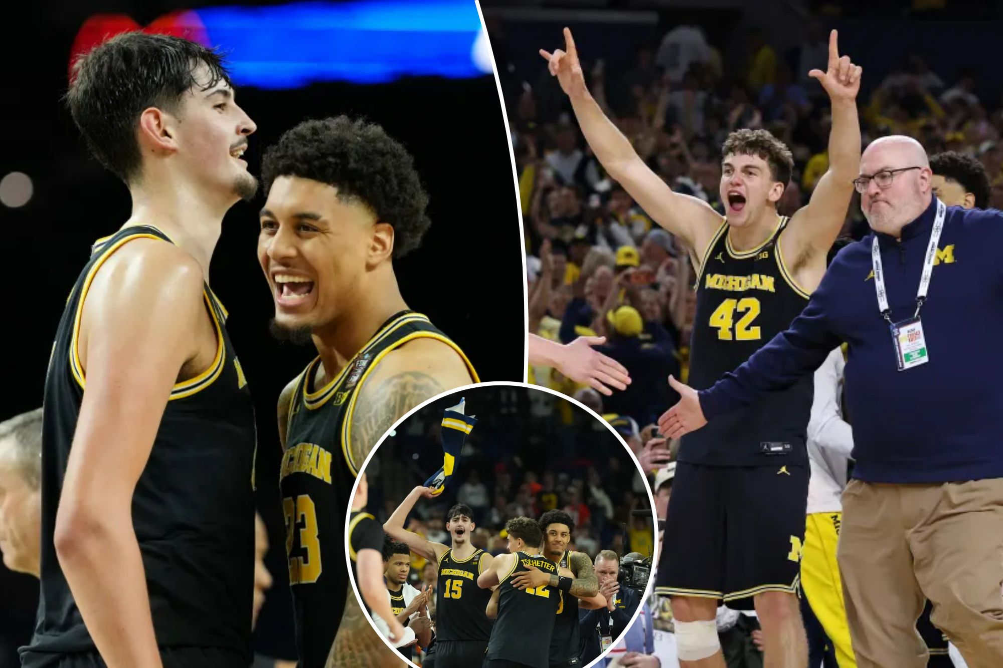 March Madness final is set as Michigan routs Arizona to bring on UConn ...
