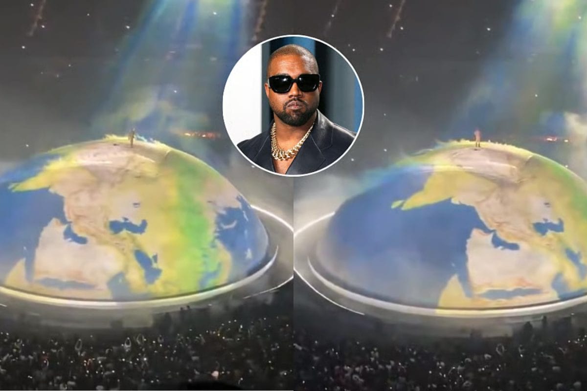 Kanye West performs on rotating Earth stage at LA concert, draws 60,000 ...