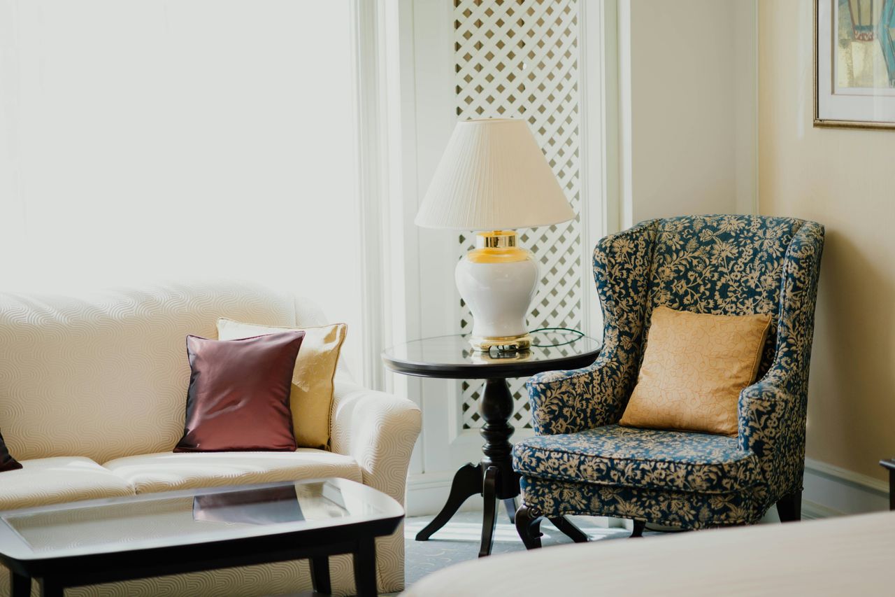 Vintage lamp on a side table