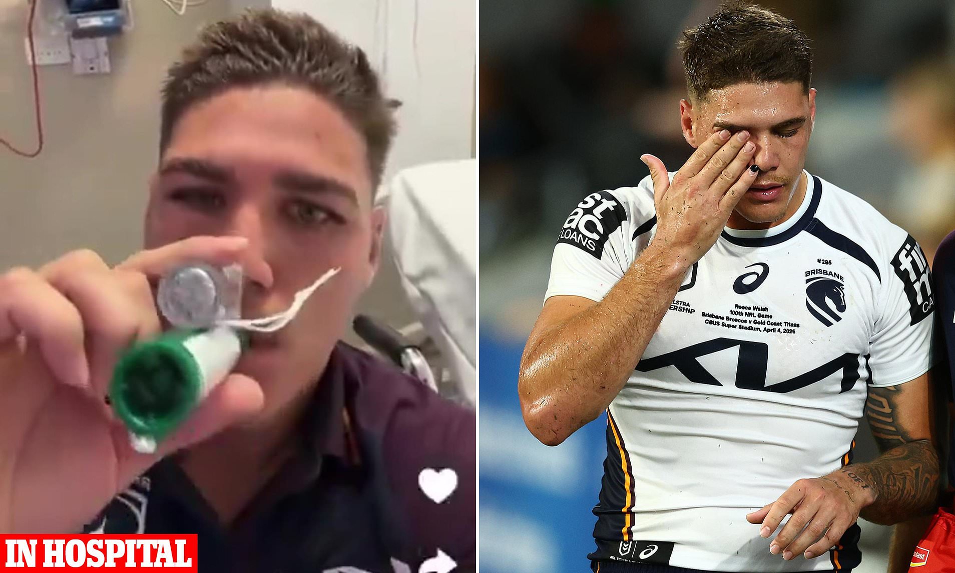 Reece Walsh's extraordinary act in hospital car park after being ...