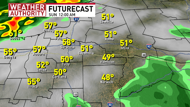 Possible localized severe weather overnight into early Sunday morning