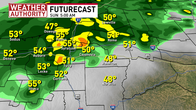 Possible localized severe weather overnight into early Sunday morning