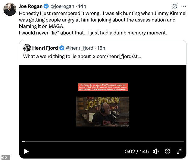 Joe Rogan accused of 'lying' about Charlie Kirk murder but insists he ...