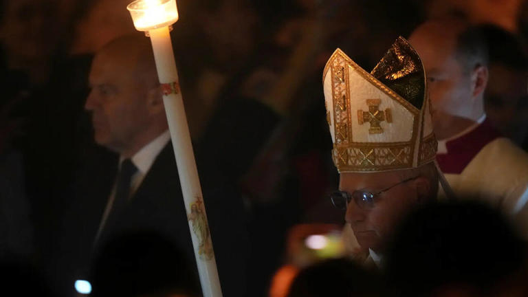 Pope Leo XIV leads first Easter Vigil, advocates for global peace