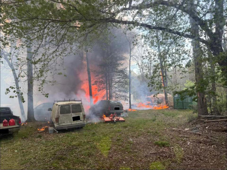 Large fire in Prince George causes significant damage to garage, vehicles