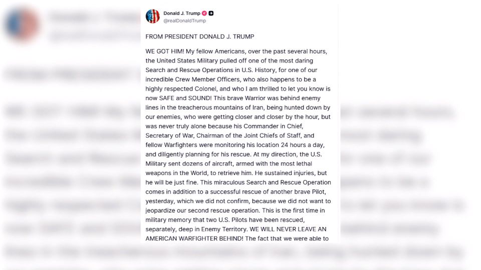 US forces rescue airman from inside Iran