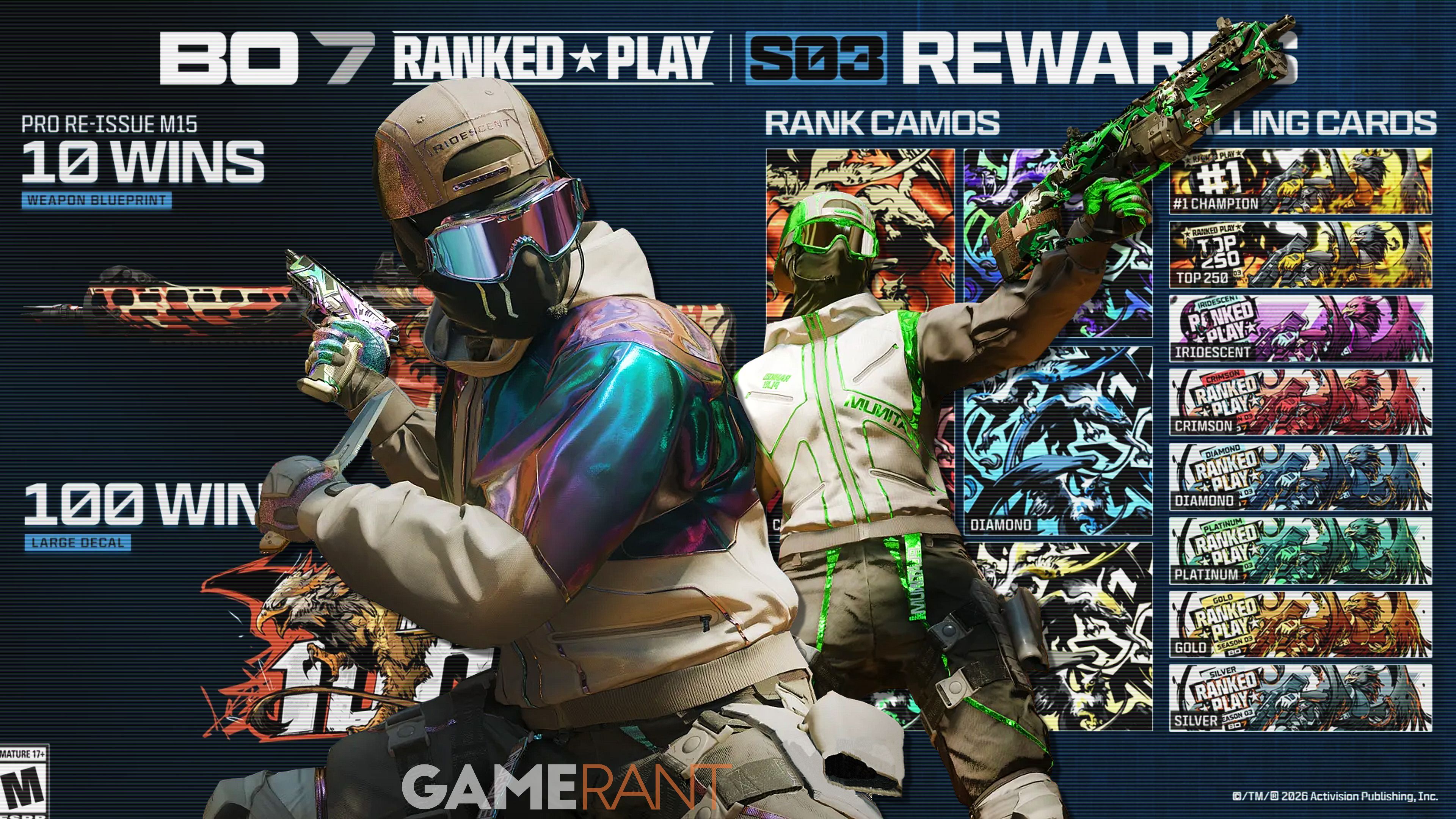All season 3 ranked play rewards in Black Ops 7 & Warzone