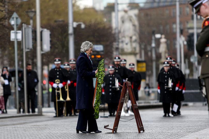 President Catherine Connolly lays wreath at 1916 Rising ceremony at GPO