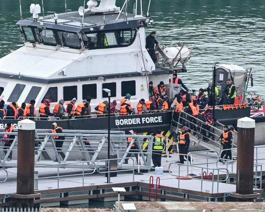 Under the scheme, each small boat arrival can be forcibly removed to France in exchange for another migrant via a legal route. Photograph: Justin Tallis/AFP/Getty Images