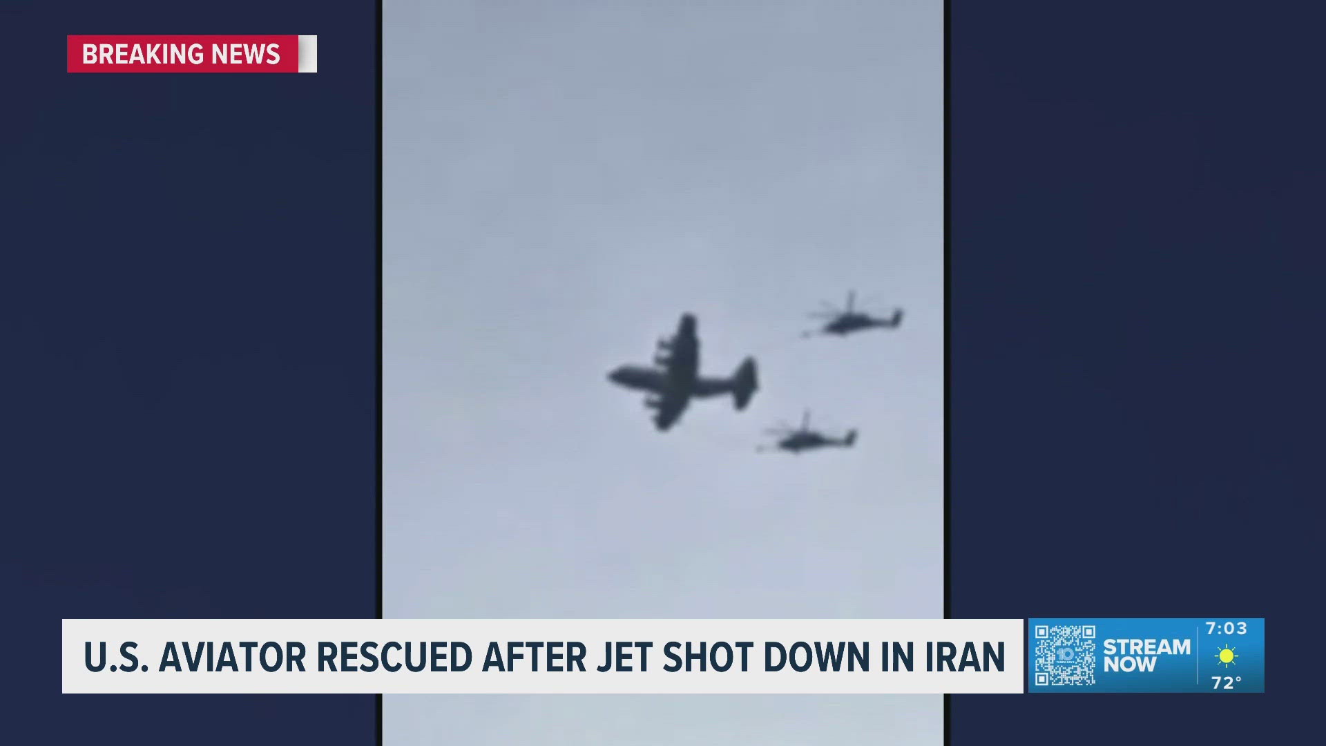 US service member missing after Iran shot down fighter jet has been rescued