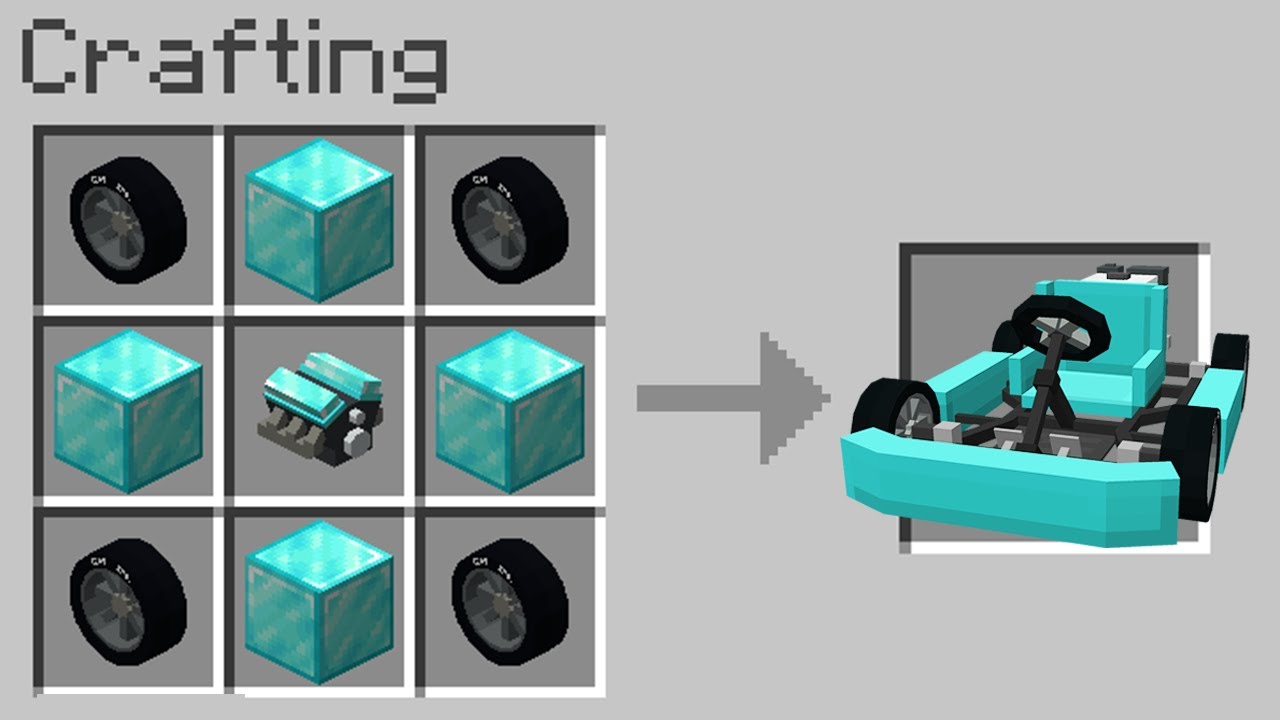 Minecraft but you can craft a car out of any block