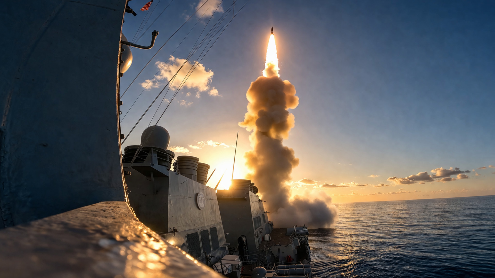 USS Bulkeley launches missiles during Operation Epic Fury