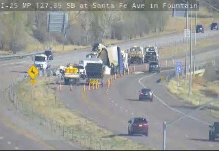 All lanes back open on northbound I-25 near Fountain after semi-truck ...