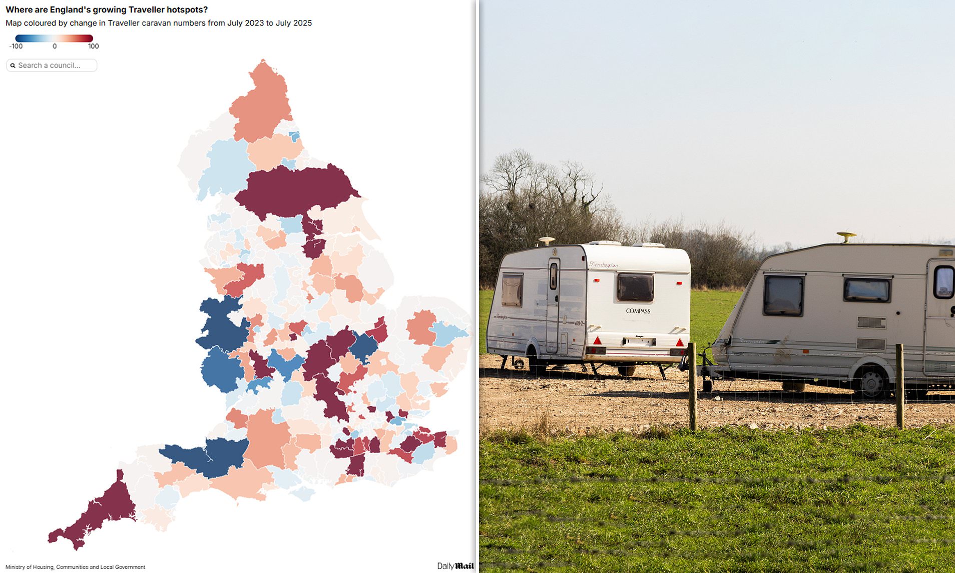 England's traveller hotspots mapped
