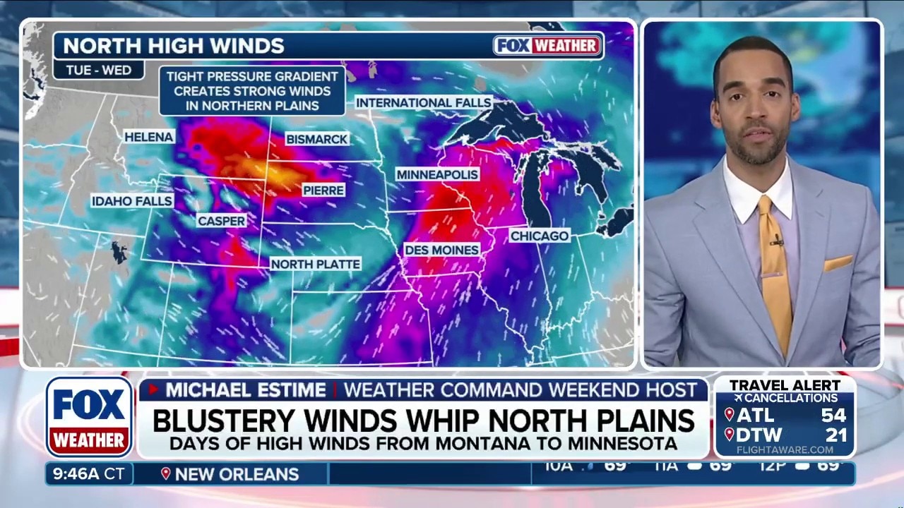 Strong winds to sweep Northern Plains, likely bringing hazardous travel ...