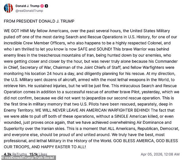 Bemusement as Iran claims US rescue op - which saved trapped airmen ...
