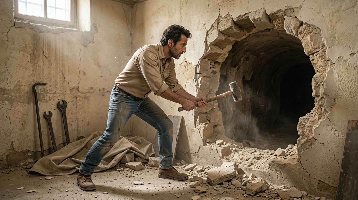 A sledgehammer, a basement and a buried city