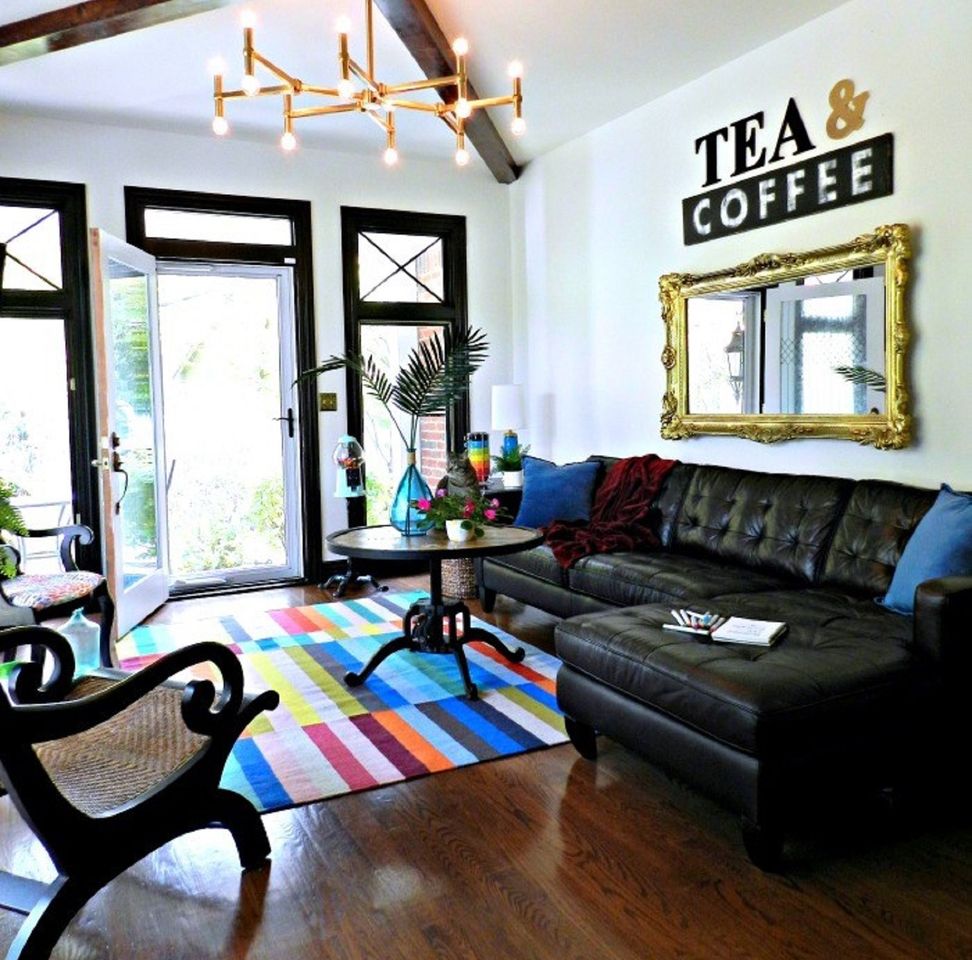 Living Room Transformed from Home Office After