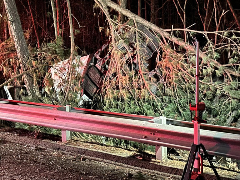 Tractor-trailer driver dies after single-vehicle crash on I-295 in Hanover