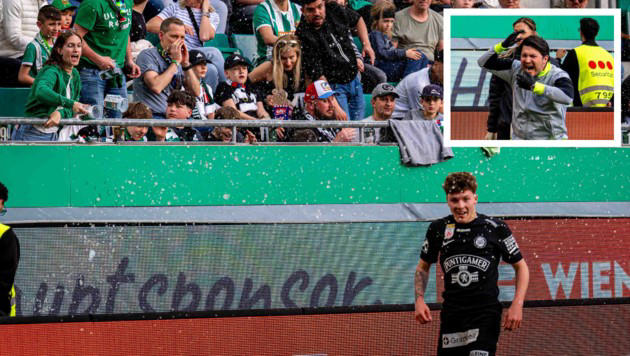 „Vollidioten!“ Becher-Eklat bei Rapid gegen Sturm