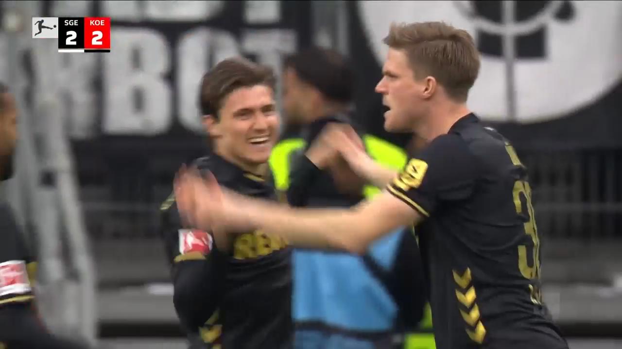 Eintracht let two-goal lead slip away as Cologne pick up point in Frankfurt
