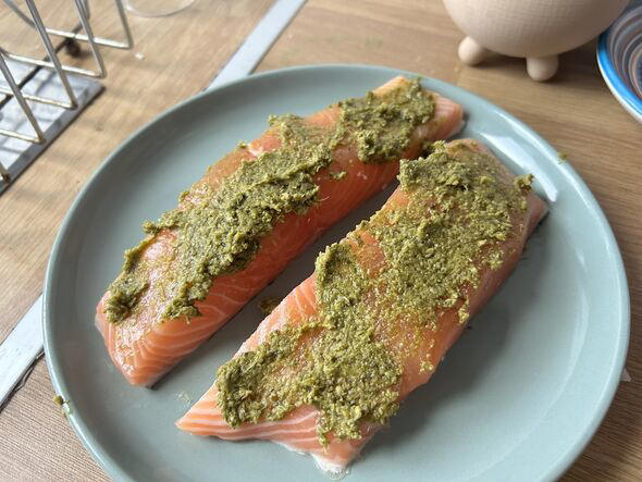 I make the tastiest salmon dish by adding one simple topping before cooking