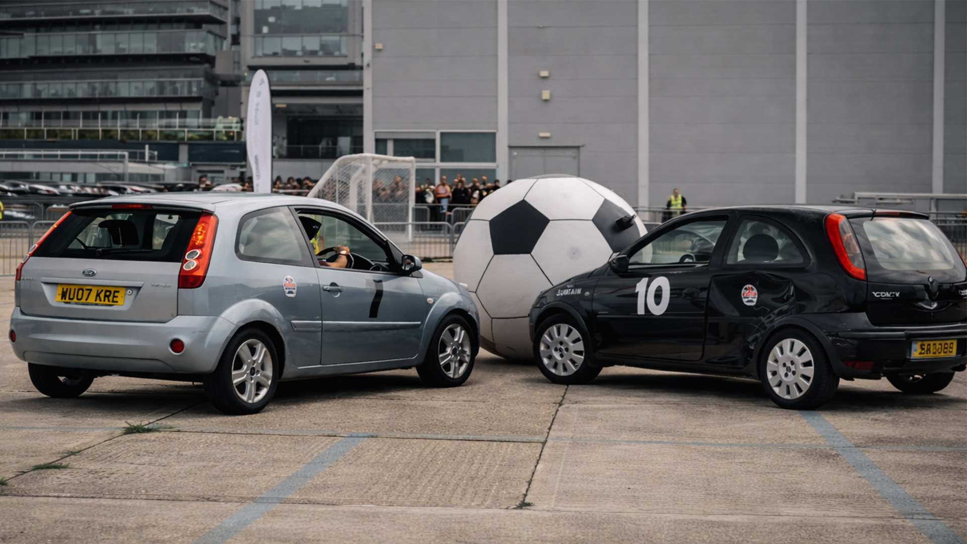 Mike Brewer and friends dominated this car football challenge