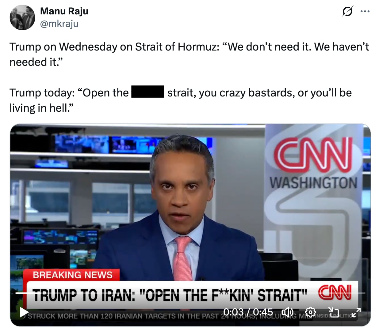 CNN anchor calls out Trump’s wild war 180